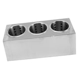 Kitchen Utensil Holder Multi Functional Non Slip Bottom Stainless Steel Knife Fork Storage Bucket 3 Holes