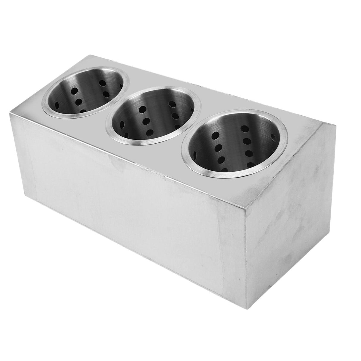 Kitchen Utensil Holder Multi Functional Non Slip Bottom Stainless Steel Knife Fork Storage Bucket 3 Holes