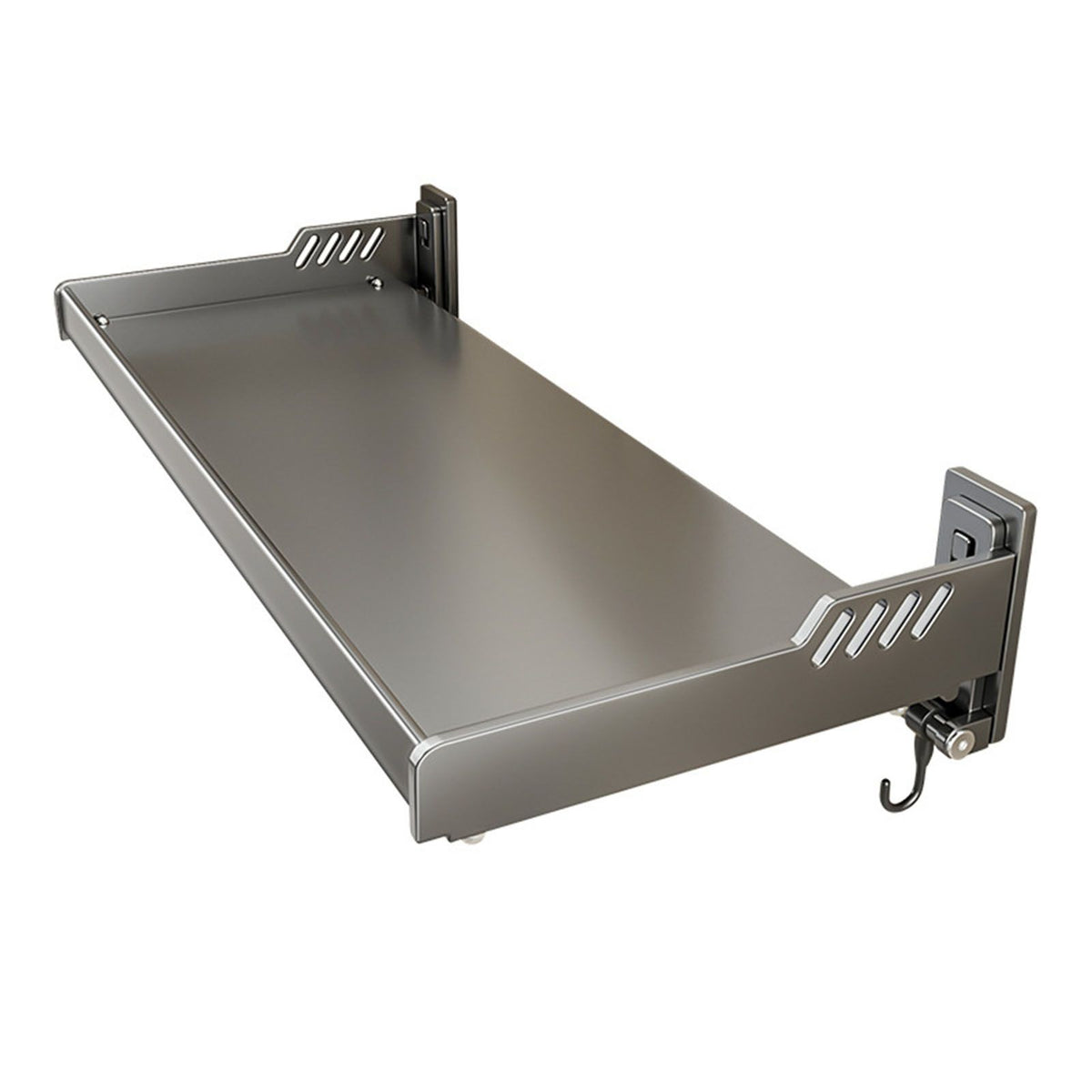 Wall Mount Kitchen Shelf Carbon Steel Punch Free Multifunctional Floating Shelf Hanging Spice Rack for Utensils