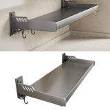 Wall Mount Kitchen Shelf Carbon Steel Punch Free Multifunctional Floating Shelf Hanging Spice Rack for Utensils