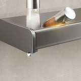 Wall Mount Kitchen Shelf Carbon Steel Punch Free Multifunctional Floating Shelf Hanging Spice Rack for Utensils
