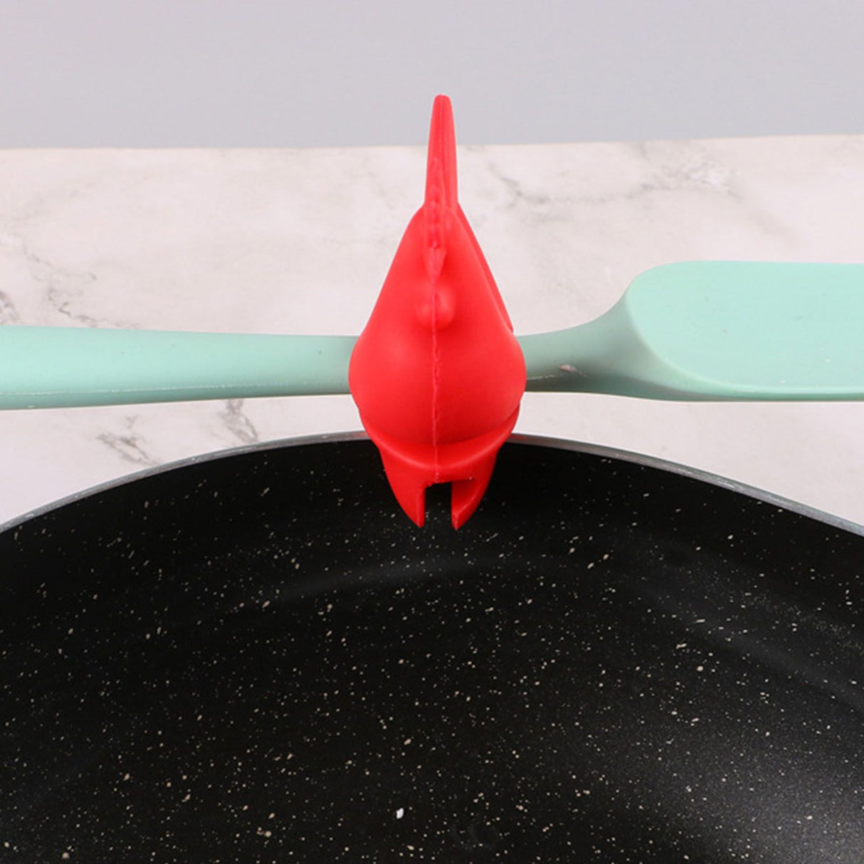 Kitchen Rooster Pot Clip Soft Elastic Silicone Rooster Kitchen Accessories Clip for Home Red