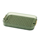 Dish Drain Tray Multipurpose Innovative Light Luxury Double Layers Efficient Draining Drain Tray for Tea Fruit Dish L