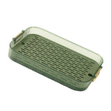Dish Drain Tray Multipurpose Innovative Light Luxury Double Layers Efficient Draining Drain Tray for Tea Fruit Dish L - Front View