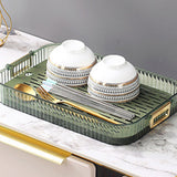 Dish Drain Tray Multipurpose Innovative Light Luxury Double Layers Efficient Draining Drain Tray for Tea Fruit Dish L