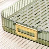 Dish Drain Tray Multipurpose Innovative Light Luxury Double Layers Efficient Draining Drain Tray for Tea Fruit Dish L - Close-Up Angle