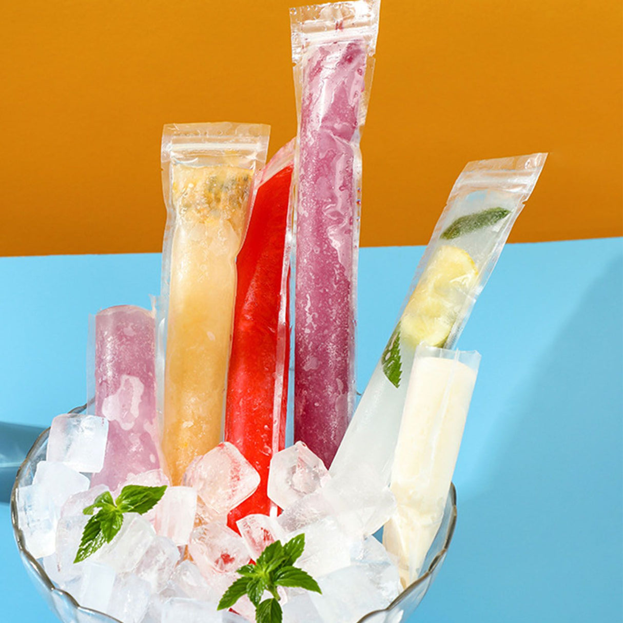50pcs Ice Pop Mold Bag Disposable Mold DIY Yogurt Sticks Homemade Healthy Snacks Ice Lolly Bags for Home Use