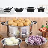 Steaming Rack with Removable Leg Stainless Steel Steam Tray Stand Cooking Bread Rack Kitchen Tool 22cm