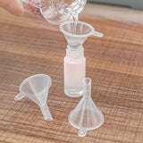Mini Funnel Clear Wide Mouth Plastic Multi Purpose Dishwasher Safe Small Funnel for Lab Bottle Perfume Spice Powder