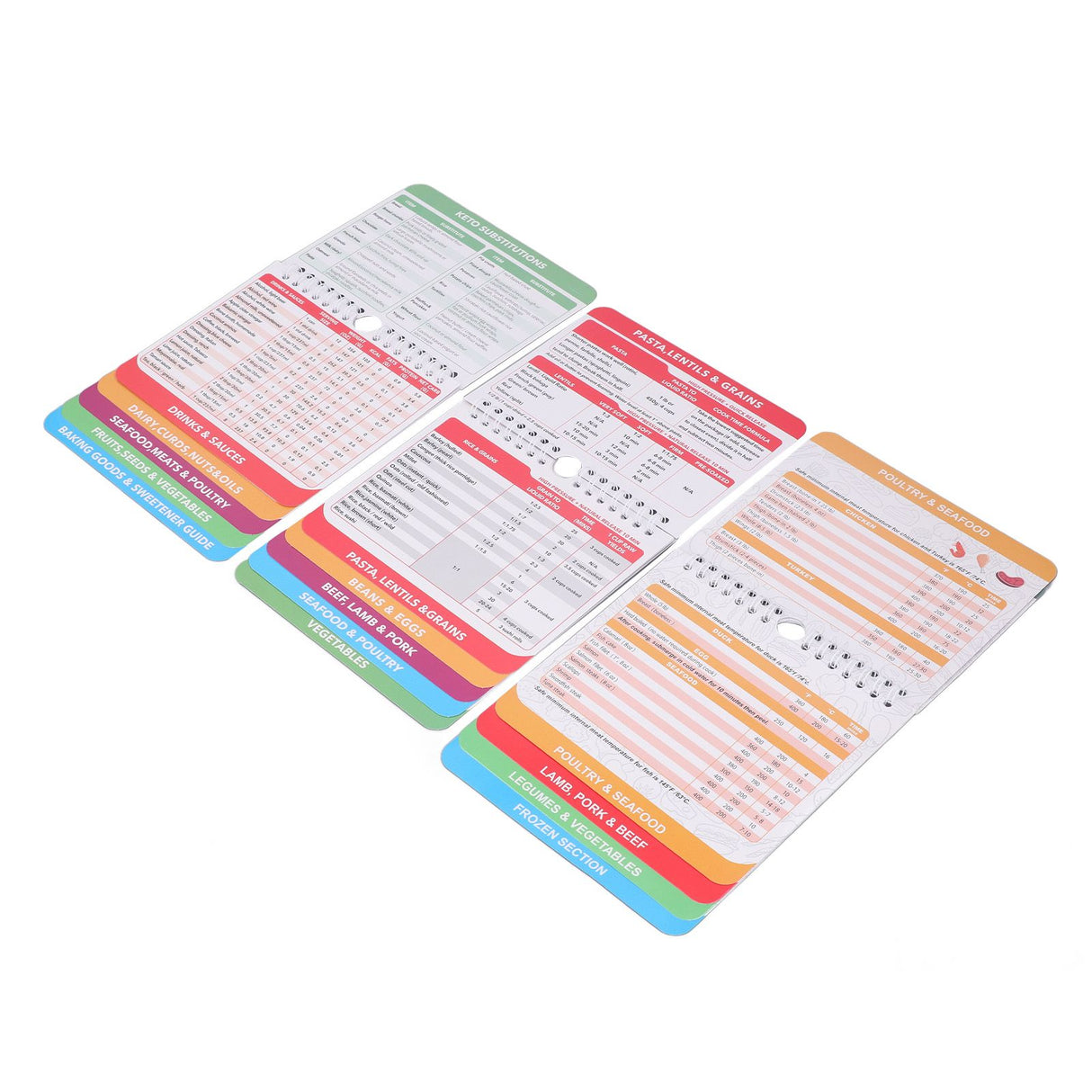 3 Pack Pot Sheets Magnet Set Fryer Pressure Cooker Keto Food Perfect Temperature Cooking Time Guide for Meat Beef Pork Vegetable Kitchen Gadgets