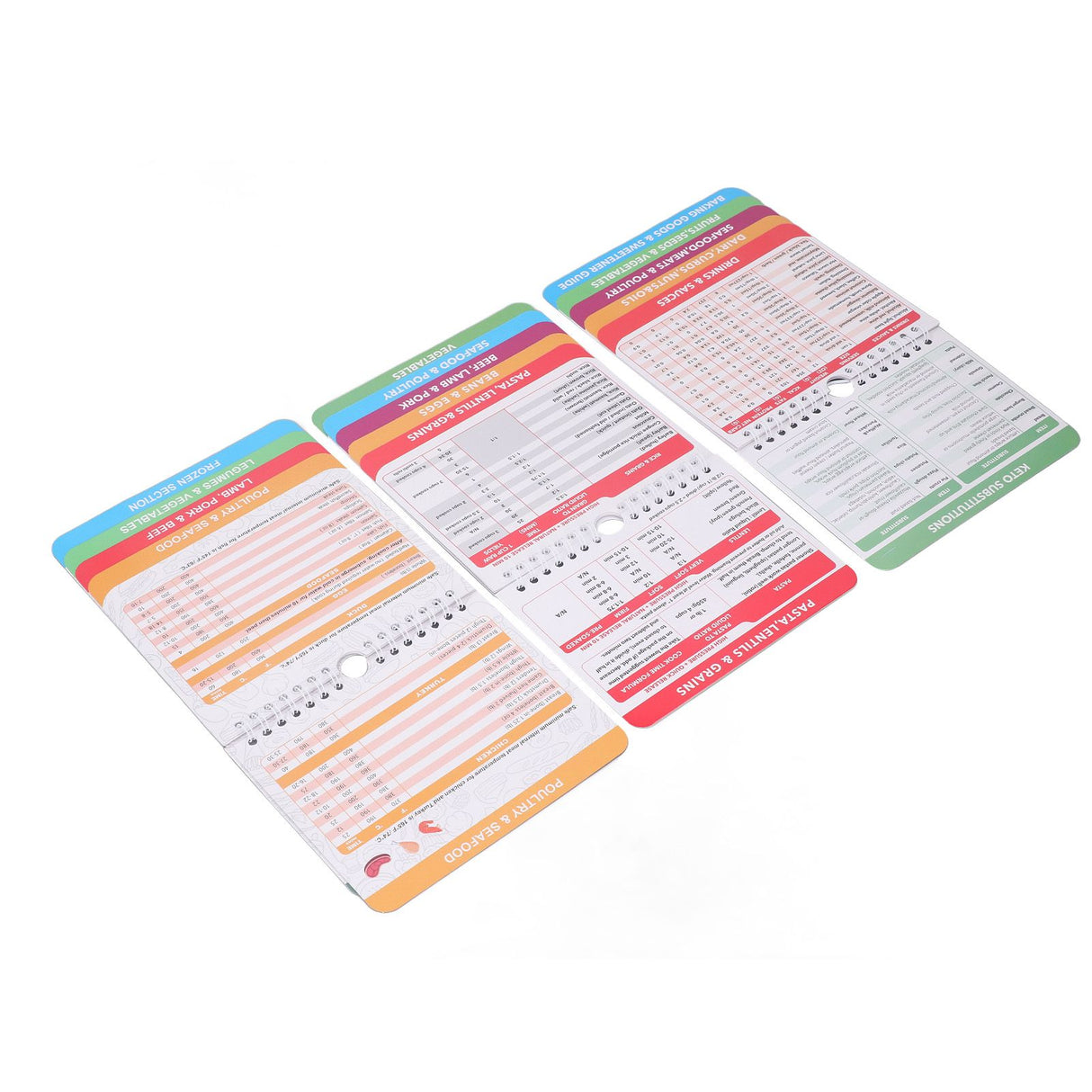 3 Pack Pot Sheets Magnet Set Fryer Pressure Cooker Keto Food Perfect Temperature Cooking Time Guide for Meat Beef Pork Vegetable Kitchen Gadgets