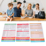 3 Pack Pot Sheets Magnet Set Fryer Pressure Cooker Keto Food Perfect Temperature Cooking Time Guide for Meat Beef Pork Vegetable Kitchen Gadgets