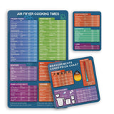 3pcs Fryer Magnetic Cheat Sheet Set Fryer Accessories Cook Times Fryer Accessory Magnet Sheet Quick Reference Guide for Cooking Frying