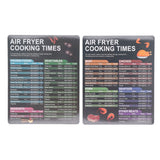 2PCS Fryer Cheat Sheet Magnetic Cooking Times Chart Easy to Read Reference Guide Water Oil Resistant Fryer Accessory for Kitchen