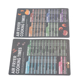 2PCS Fryer Cheat Sheet Magnetic Cooking Times Chart Easy to Read Reference Guide Water Oil Resistant Fryer Accessory for Kitchen