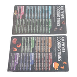 2PCS Fryer Cheat Sheet Magnetic Cooking Times Chart Easy to Read Reference Guide Water Oil Resistant Fryer Accessory for Kitchen