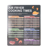 2PCS Fryer Cheat Sheet Magnetic Cooking Times Chart Easy to Read Reference Guide Water Oil Resistant Fryer Accessory for Kitchen