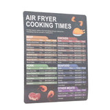 2PCS Fryer Cheat Sheet Magnetic Cooking Times Chart Easy to Read Reference Guide Water Oil Resistant Fryer Accessory for Kitchen