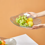 Transparent Grey Fruit Plate Large Plastic Serving Bowl Hand Made Candy Snack Bowl for Living Room Restaurant Party - Extra Image