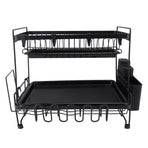 Dish Drying Rack 2 Layer Foldable Versatile Convenient Storage Dish Drainer Rack with Utensil Holder for Home