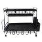 Dish Drying Rack 2 Layer Foldable Versatile Convenient Storage Dish Drainer Rack with Utensil Holder for Home