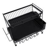 Dish Drying Rack 2 Layer Foldable Versatile Convenient Storage Dish Drainer Rack with Utensil Holder for Home