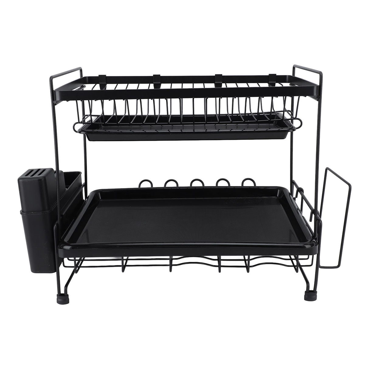 Dish Drying Rack 2 Layer Foldable Versatile Convenient Storage Dish Drainer Rack with Utensil Holder for Home