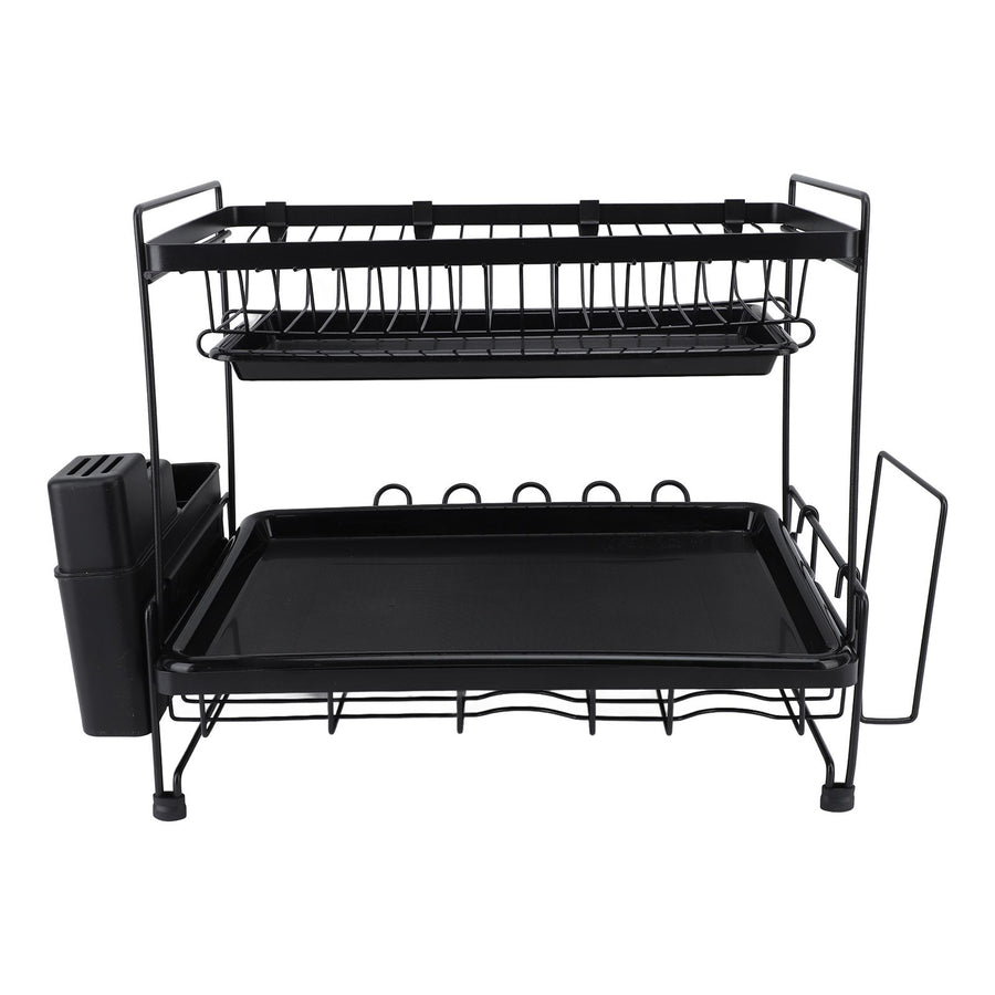 Dish Drying Rack 2 Layer Foldable Versatile Convenient Storage Dish Drainer Rack with Utensil Holder for Home