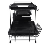 Dish Drying Rack 2 Layer Foldable Versatile Convenient Storage Dish Drainer Rack with Utensil Holder for Home