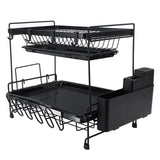 Dish Drying Rack 2 Layer Foldable Versatile Convenient Storage Dish Drainer Rack with Utensil Holder for Home