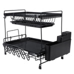 Dish Drying Rack 2 Layer Foldable Versatile Convenient Storage Dish Drainer Rack with Utensil Holder for Home