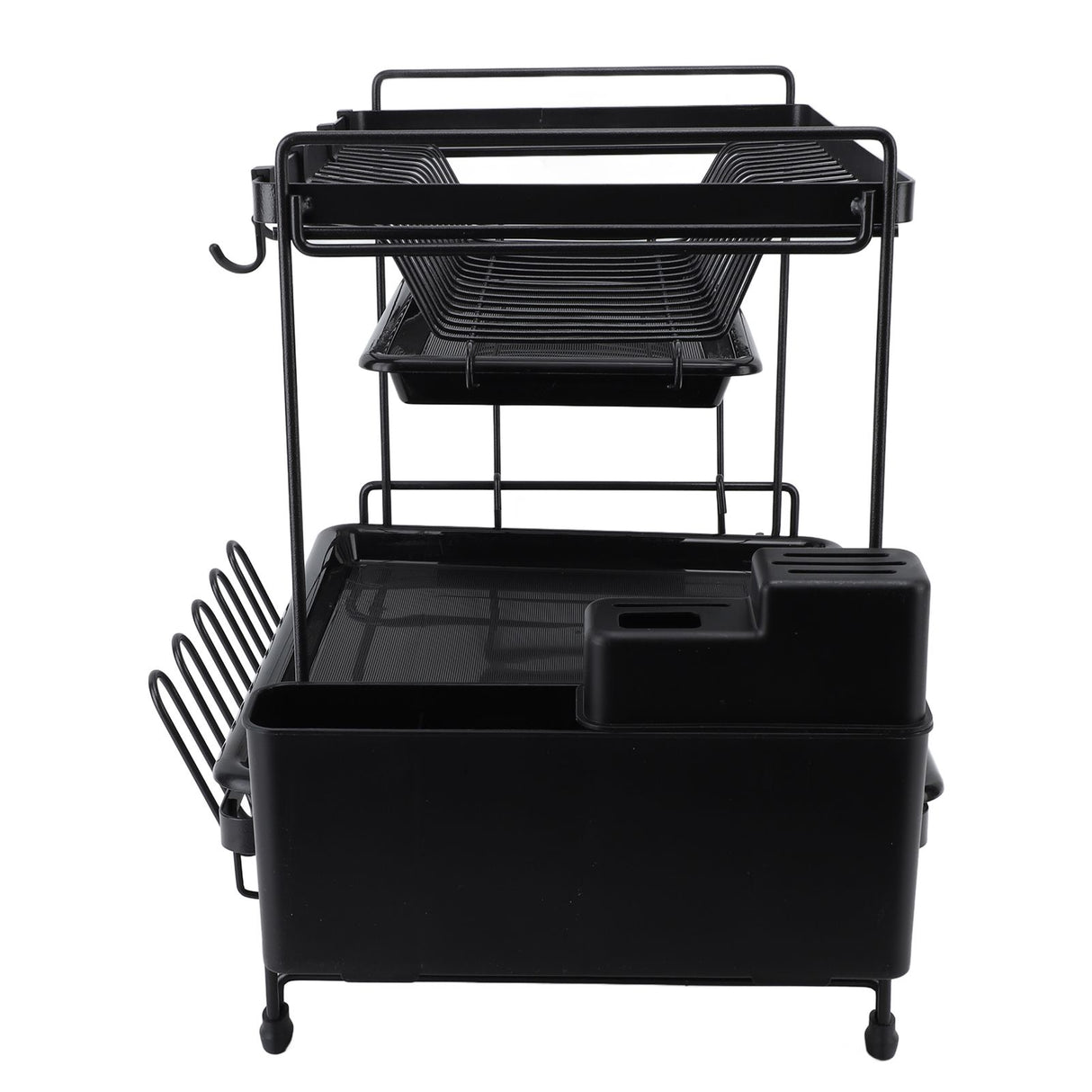 Dish Drying Rack 2 Layer Foldable Versatile Convenient Storage Dish Drainer Rack with Utensil Holder for Home