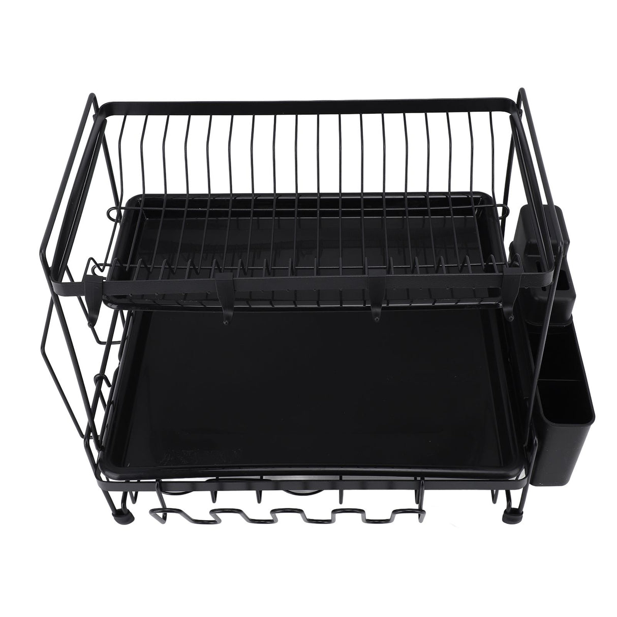 Dish Drying Rack 2 Layer Foldable Versatile Convenient Storage Dish Drainer Rack with Utensil Holder for Home
