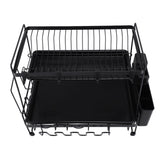 Dish Drying Rack 2 Layer Foldable Versatile Convenient Storage Dish Drainer Rack with Utensil Holder for Home