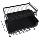 Dish Drying Rack 2 Layer Foldable Versatile Convenient Storage Dish Drainer Rack with Utensil Holder for Home