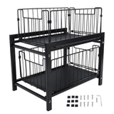 Under Sink Organizer Iron 2 Tier Pull Out Spice Rack Countertop Storage Shelf for Kitchen Bathroom Cabinet