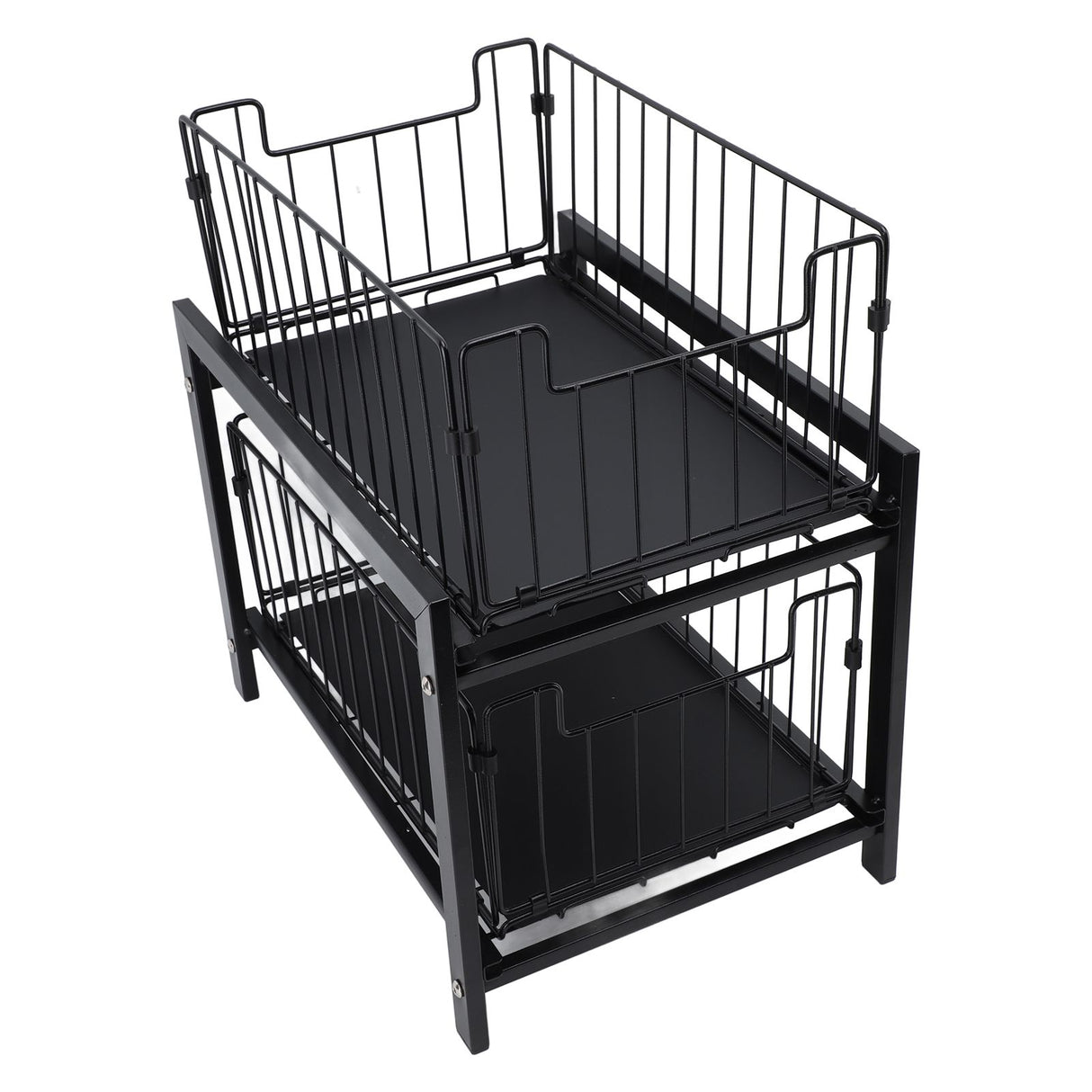 Under Sink Organizer Iron 2 Tier Pull Out Spice Rack Countertop Storage Shelf for Kitchen Bathroom Cabinet