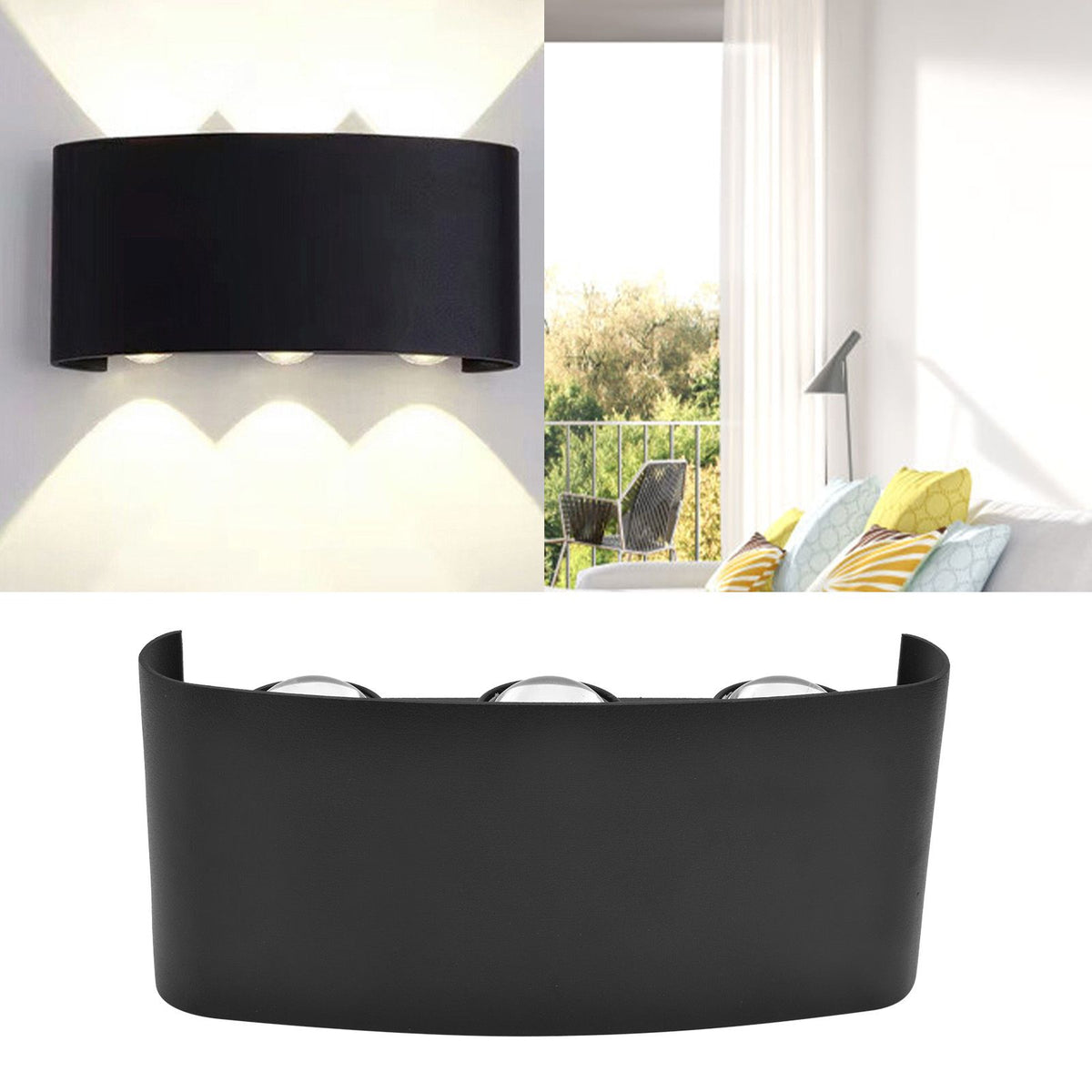 LED Wall Light Waterproof Decorative Background Wall Light Indoor and Outdoor 6W Warm White Light Wall Light 85‑265V