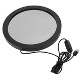 LED Dimmable Mirror with 3D Printing Moon Surface Pattern USB Make Up Mirror for Living Room Bedroom