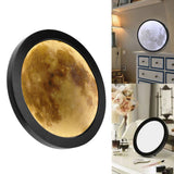 LED Dimmable Mirror with 3D Printing Moon Surface Pattern USB Make Up Mirror for Living Room Bedroom