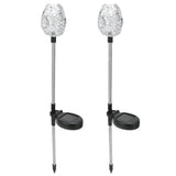 2PCS Solar Garden Light Waterproof Solar Powered Stake Lawn Lamp for Outdoor Courtyard Decor Warm Light