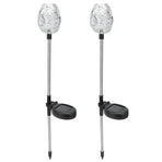 2PCS Solar Garden Light Waterproof Solar Powered Stake Lawn Lamp for Outdoor Courtyard Decor Warm Light