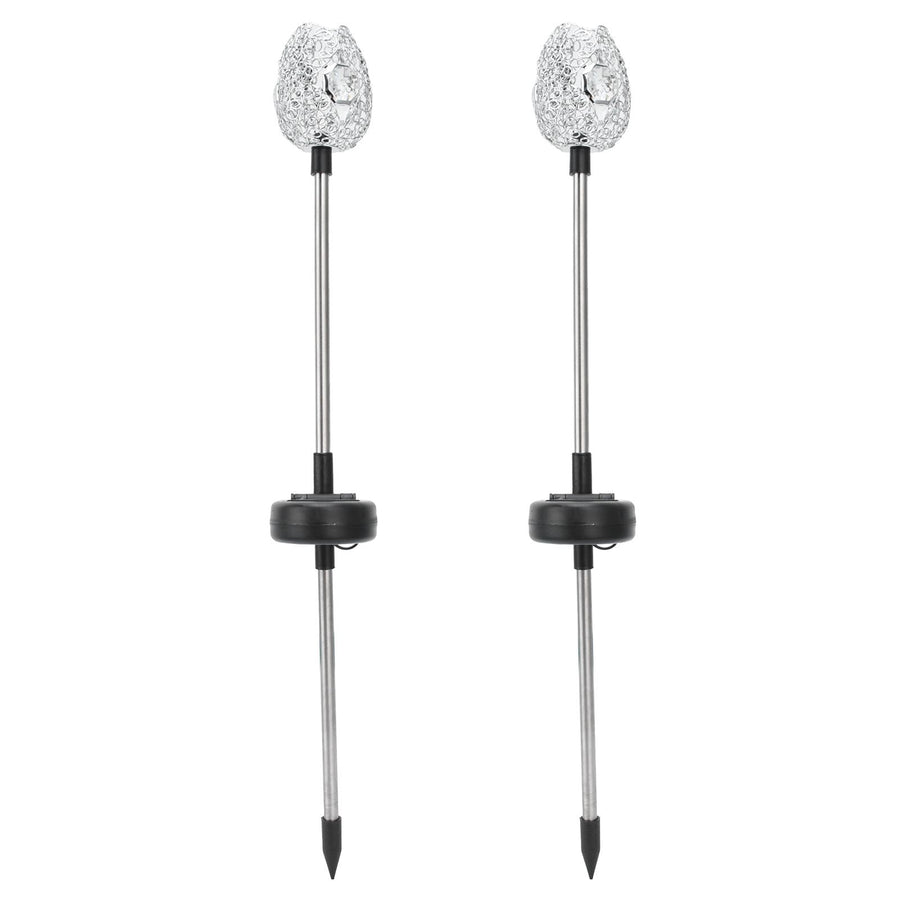 2PCS Solar Garden Light Waterproof Solar Powered Stake Lawn Lamp for Outdoor Courtyard Decor Warm Light
