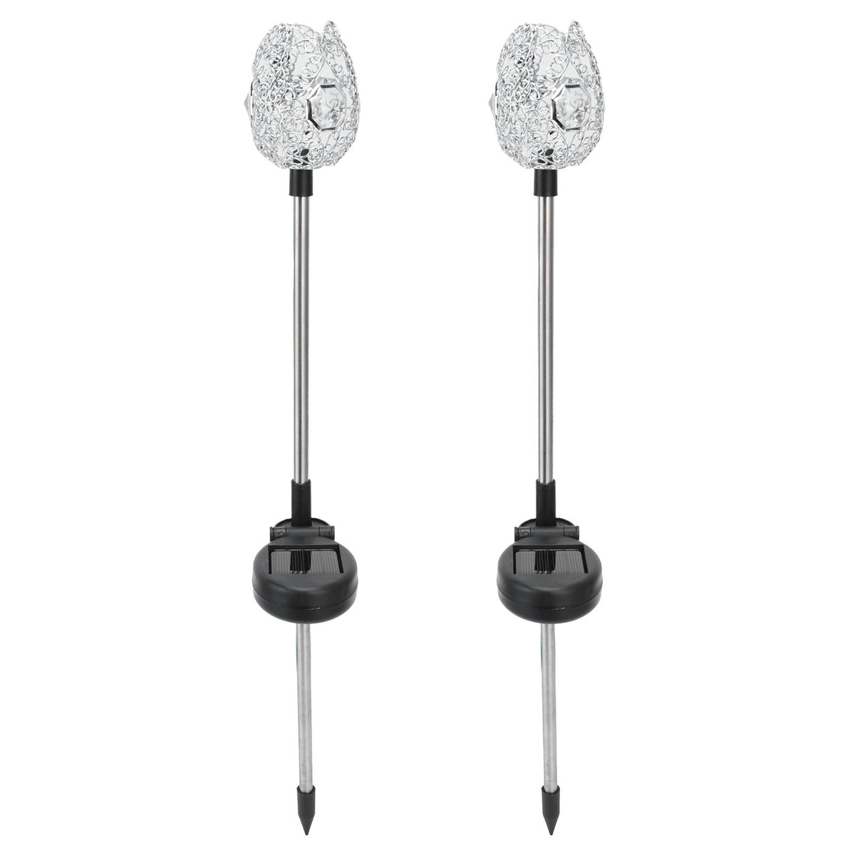 2PCS Solar Garden Light Waterproof Solar Powered Stake Lawn Lamp for Outdoor Courtyard Decor Warm Light
