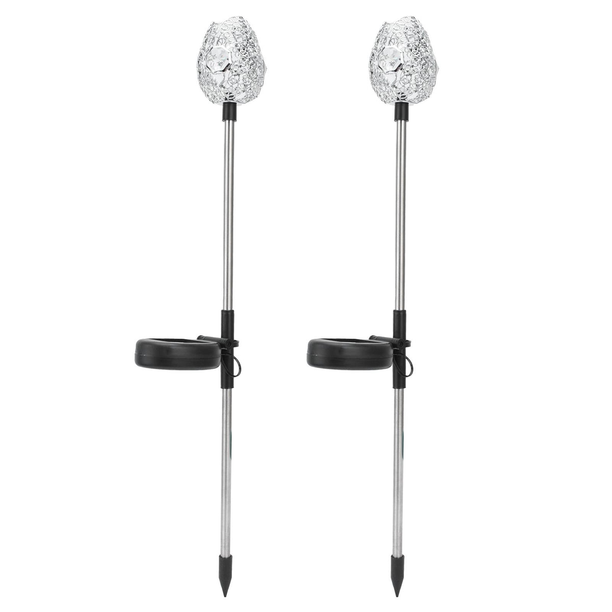 2PCS Solar Garden Light Waterproof Solar Powered Stake Lawn Lamp for Outdoor Courtyard Decor Warm Light