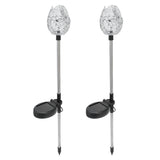 2PCS Solar Garden Light Waterproof Solar Powered Stake Lawn Lamp for Outdoor Courtyard Decor Warm Light - 45-Degree Angle