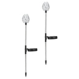 2PCS Solar Garden Light Waterproof Solar Powered Stake Lawn Lamp for Outdoor Courtyard Decor Warm Light