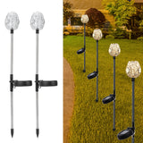 2PCS Solar Garden Light Waterproof Solar Powered Stake Lawn Lamp for Outdoor Courtyard Decor Warm Light