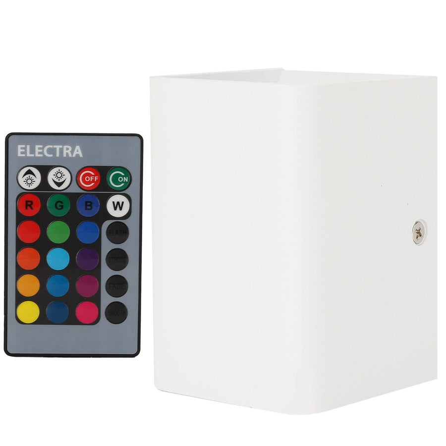 Wall Lamp RGBW Remote Control 5W Aluminum LED Wall Light for Bedroom Hallway StairsWhite Shell
