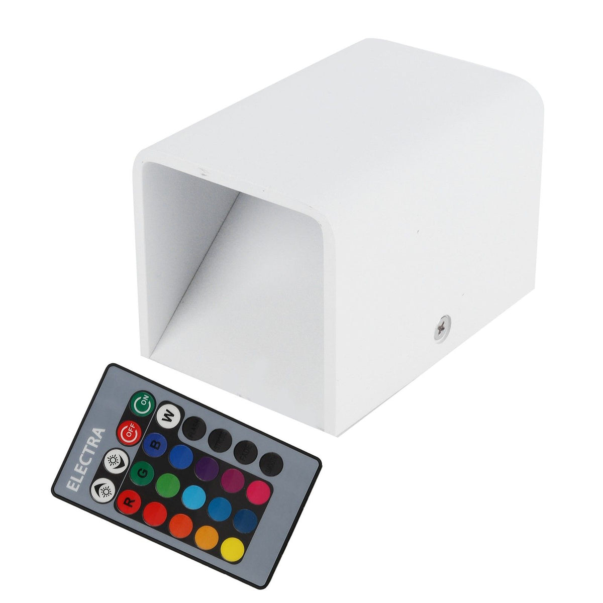 Wall Lamp RGBW Remote Control 5W Aluminum LED Wall Light for Bedroom Hallway StairsWhite Shell